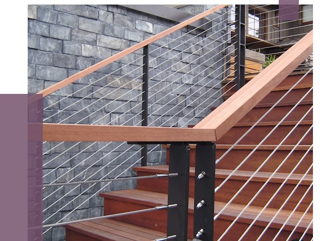 Тросовые перила под ключ в Валуйках от 8090 руб. 