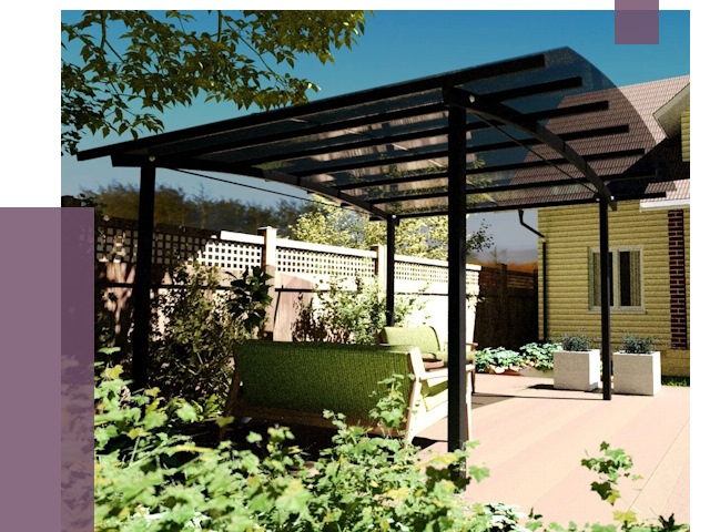 Навесы для террасы в Валуйках от 13572 руб. под ключ | ПРОЛЁТ-Вли