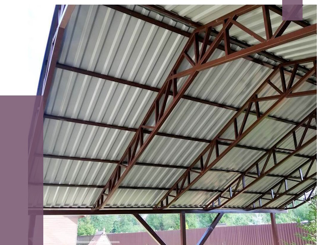 Навесы из профнастила в Валуйках от 7664 руб. | ПРОЛЁТ-Вли