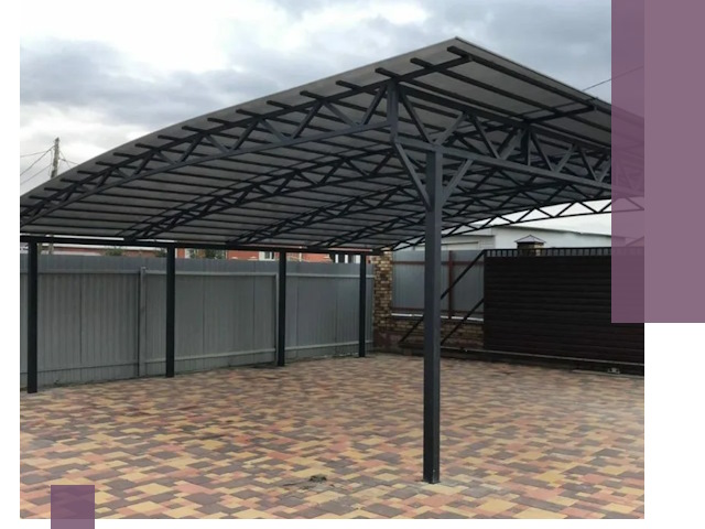 Металлические навесы под ключ в Валуйках — изготовление и монтаж