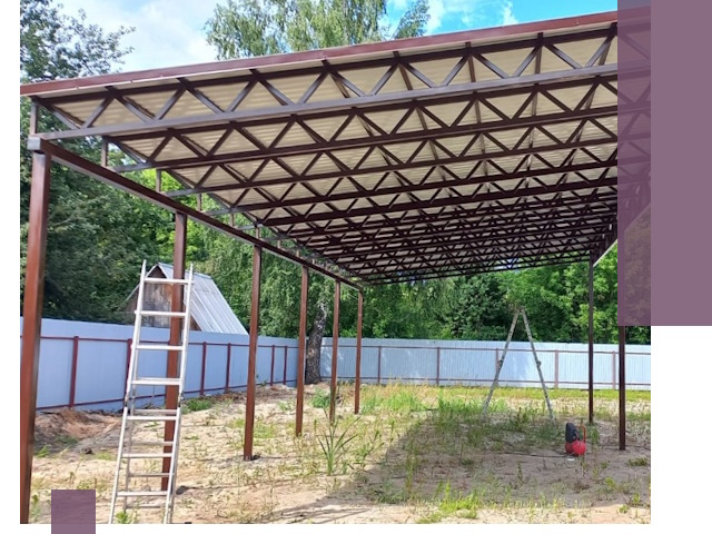 Односкатные навесы под ключ в Валуйках — изготовление и монтаж