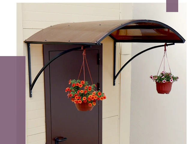 Козырьки над входом в Валуйках от 15435 руб.  | ПРОЛЁТ-Вли