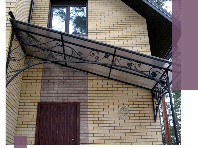 Односкатные козырьки из металла под ключ в Валуйках