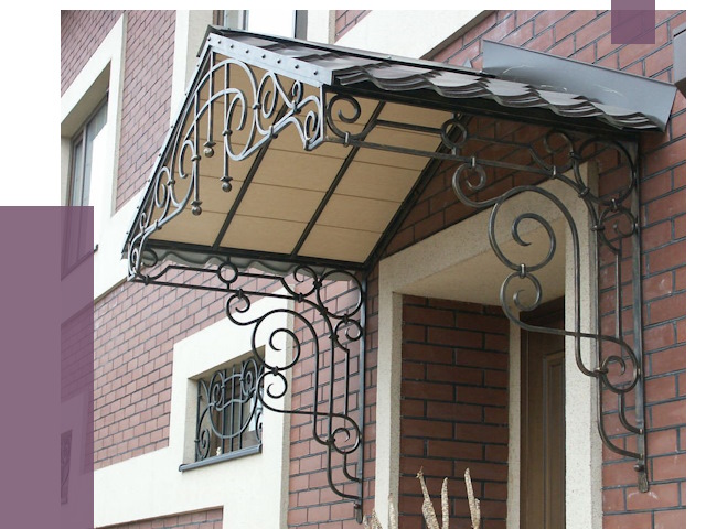 Двускатные козырьки в Валуйках под ключ от 13306 руб.