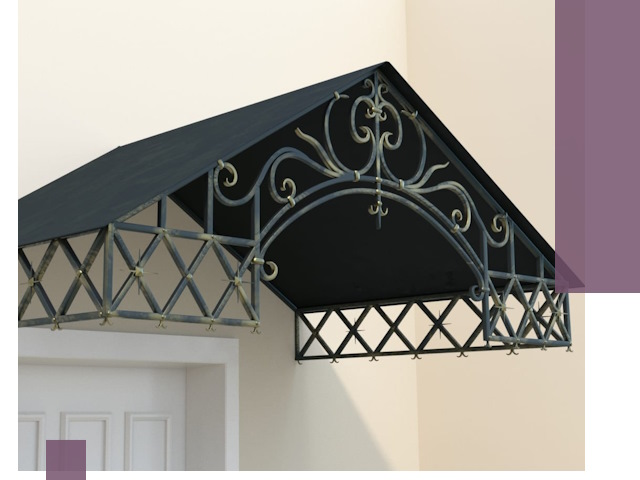 Двускатные металлические козырьки под ключ в Валуйках