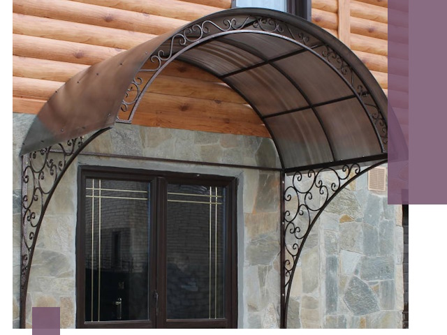 Арочные козырьки под ключ в Валуйках: изготовление и монтаж